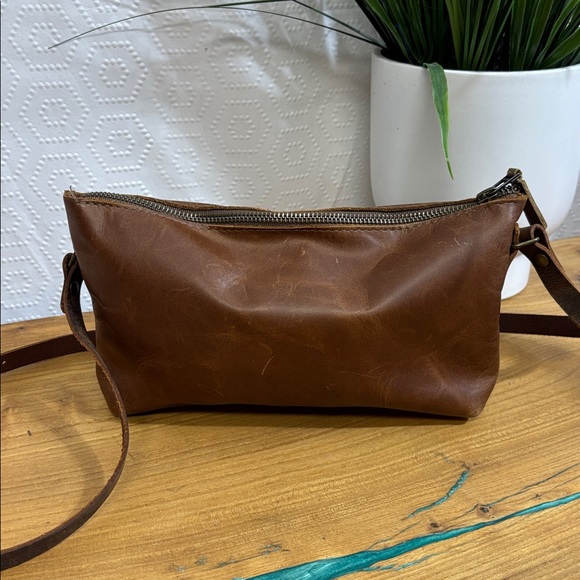 In Blue Handmade Genuine Leather Purse rainbow hearts - Picture 3 of 9